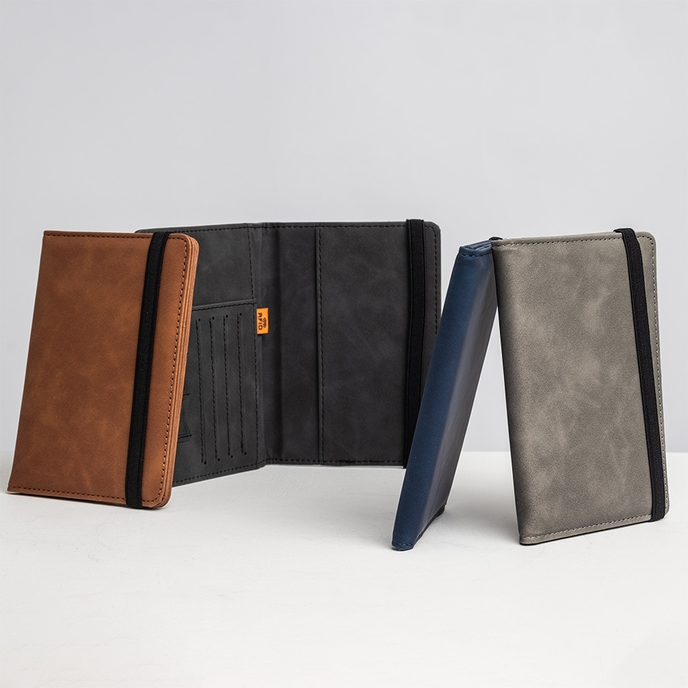 Porta Passaporte Couro Sintético Com Proteção RFID Elástico, Viagem, Organização