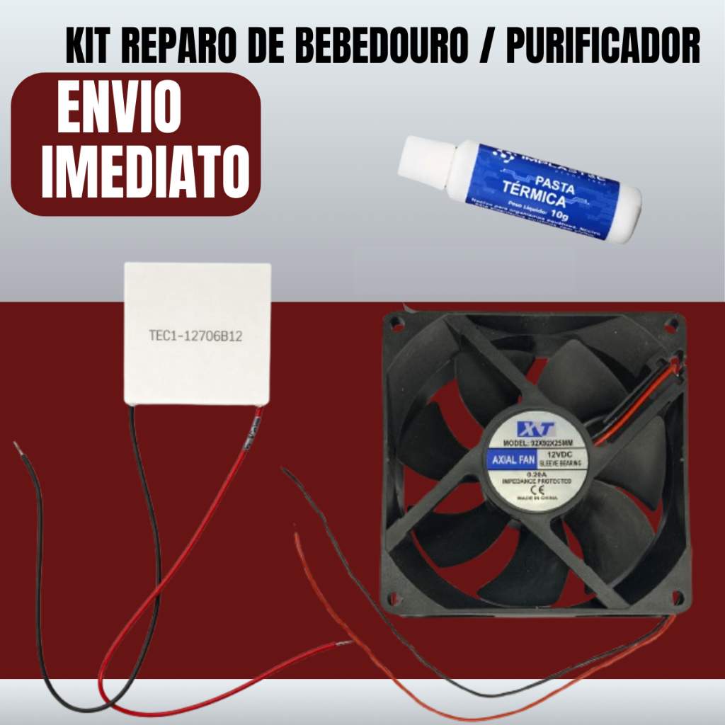 Kit reparo bebedouro e purificadores Pastilha peltier cooler pasta térmica
