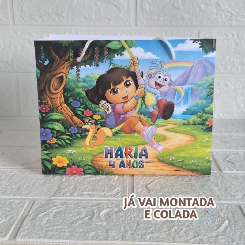 Sacolinha Personalizada Dora Aventureira ( já vai montada) Lembrancinha |Aniversário |Festa Infantil