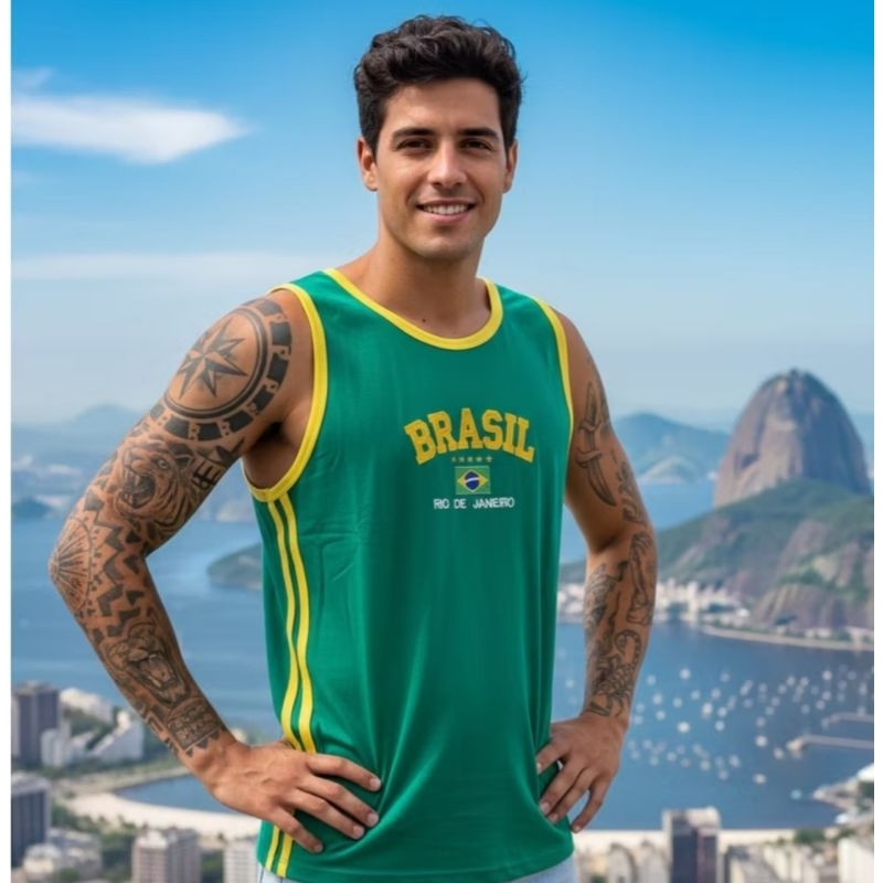 Camiseta Regata do Brasil Bordada