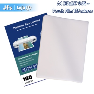 100 Folhas Plástico Para Plastificação A4 210x297 0.05 -Pouch Film 125 micras Dedicado a Plastificadora Documentos em Oferta na Shopee