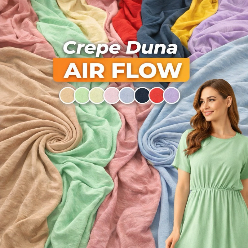 Tecido Crepe Duna Air Flow Premium 2 Metros Leve Não Amassa Caimento Perfeito