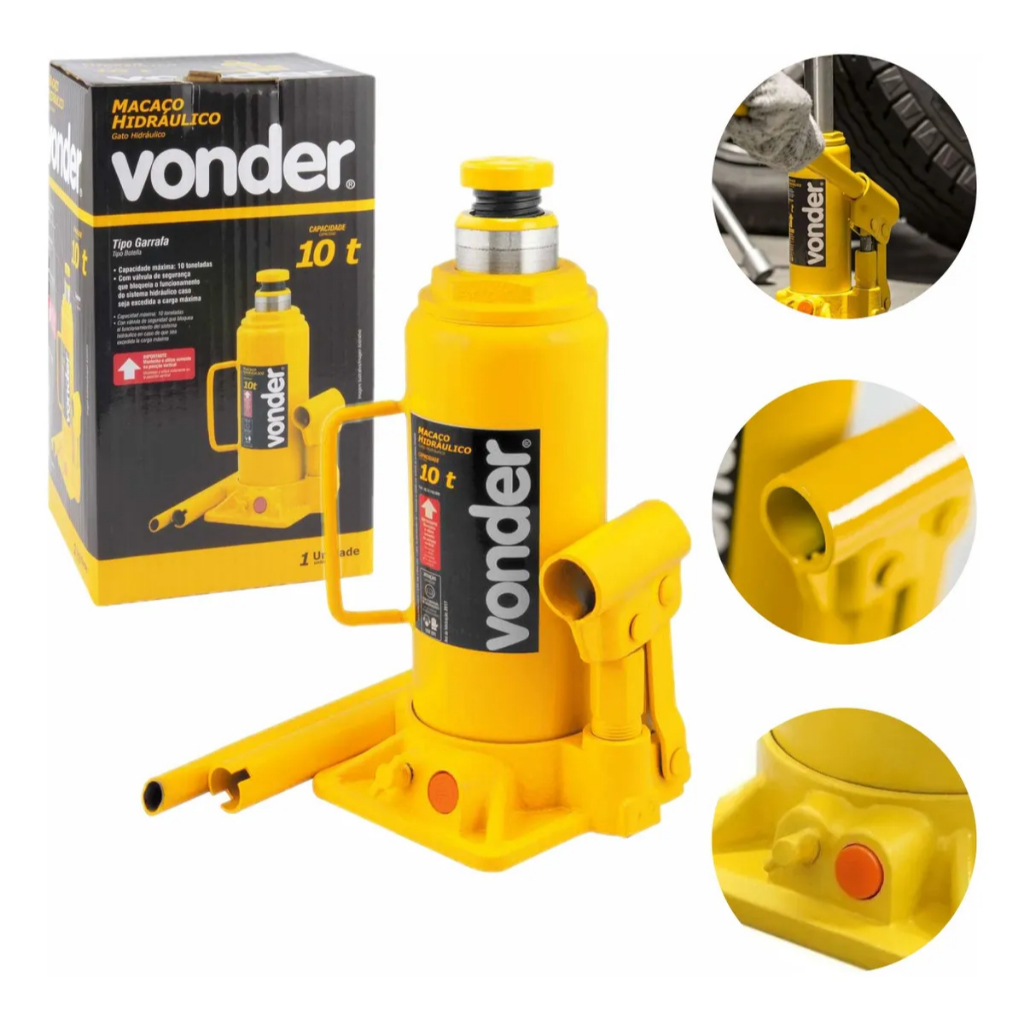 Macaco Hidraulico Universal Tipo Garrafa Vonder Com Alavanca