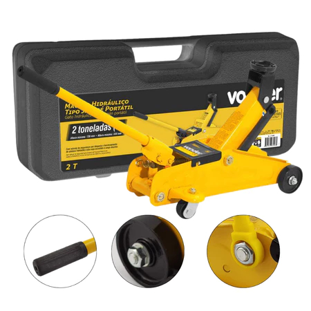 Macaco Hidráulico Portátil Tipo Jacaré 2 Toneladas com Maleta Plástica Vonder