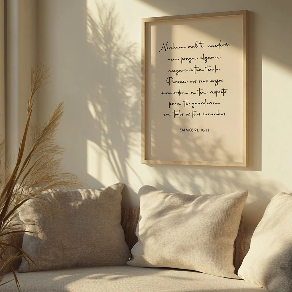 Quadro Decorativo Salmo 91:10-11 Home