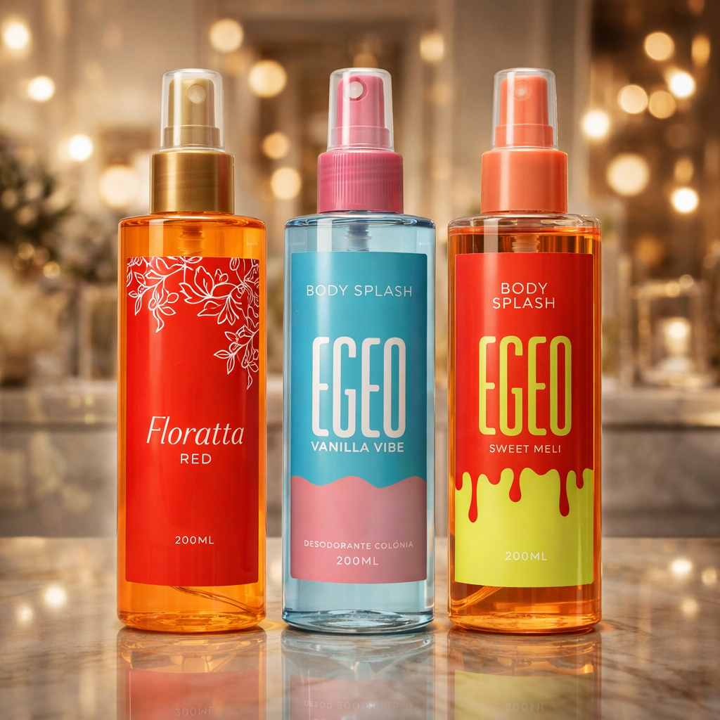 Kit Natal - 3 Body Splash Vanilla + Melancia + Flora Red (200ml cada)