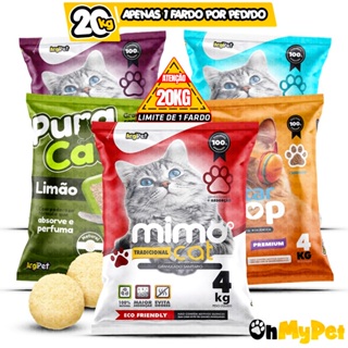 Kit Fardo 20KG Areia Granulado Sanitário de Gato Mimo Cat Alta Absorção Forma Torrões Firmes Perfumados Argipet - FULL⚡ em Oferta na Shopee