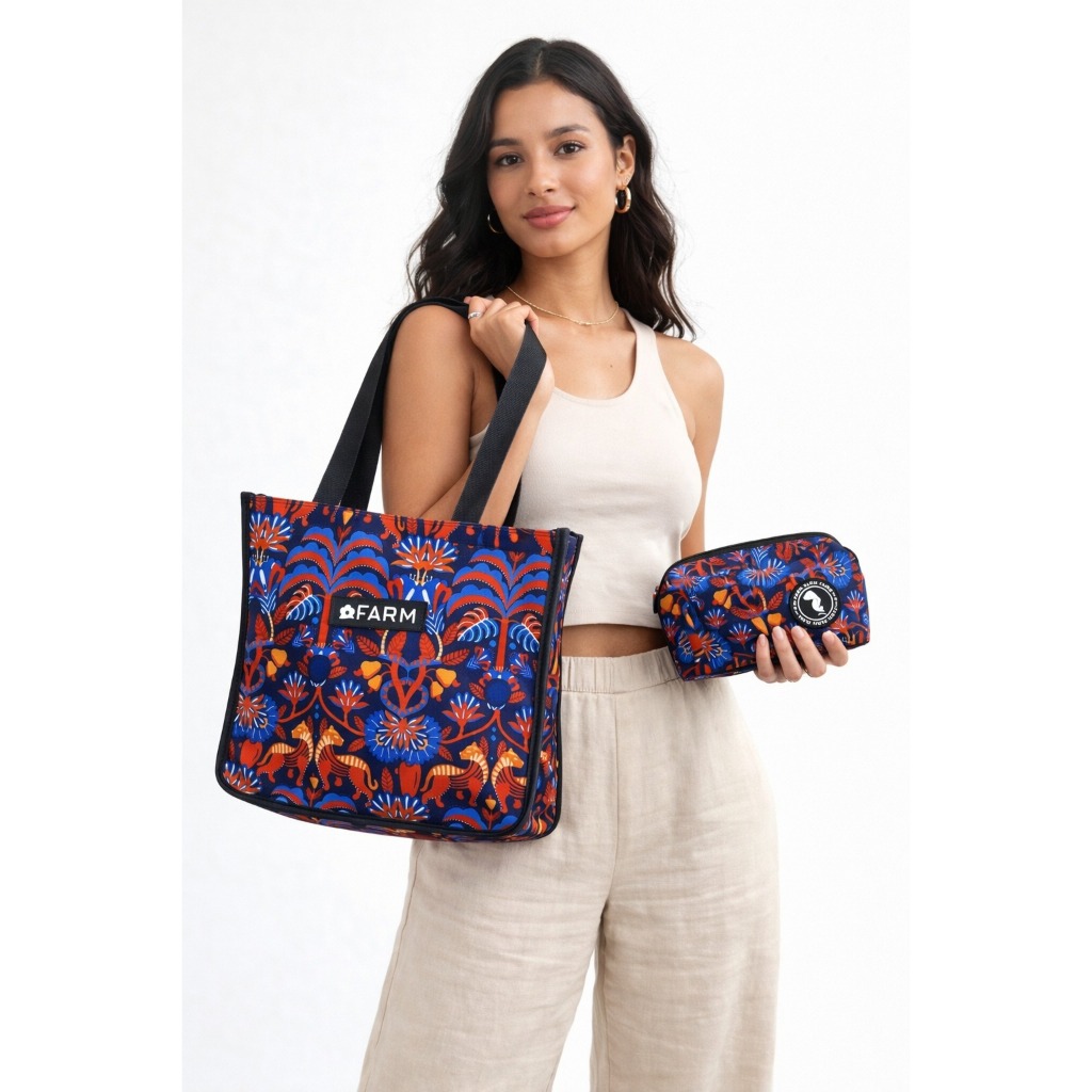 Kit Bolsa + Necessaire Feminina Sacola Praia Com Necessaire Verão Envio Imediato