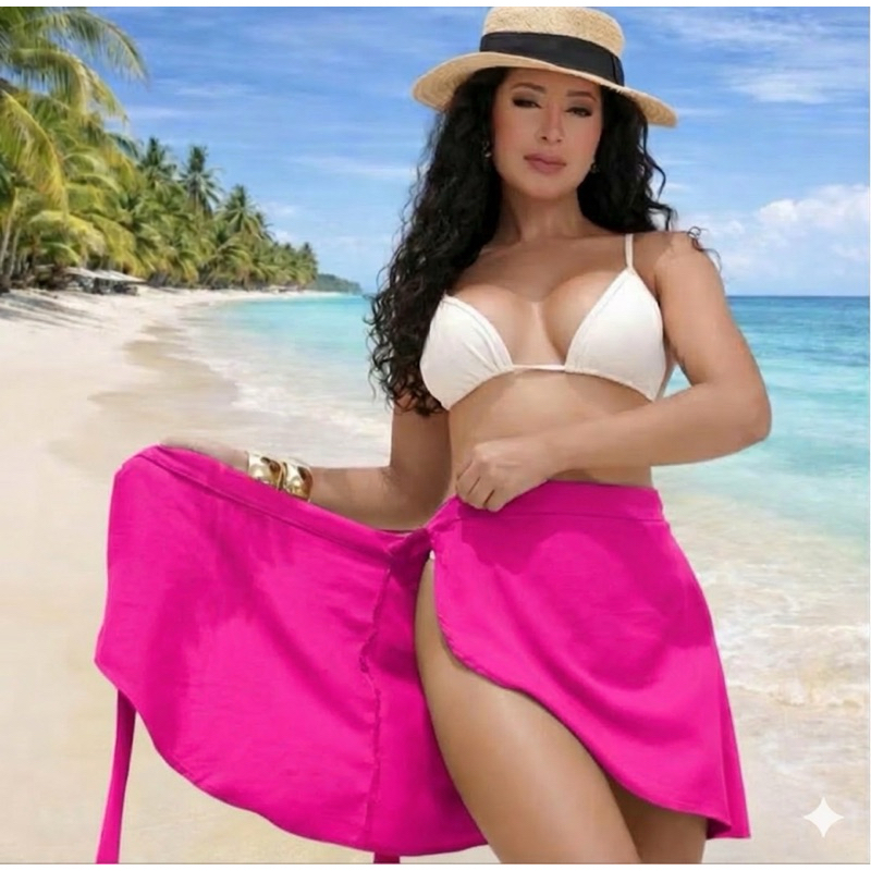 Saia Saída de Praia Envelope Ajustável Curta Premium (ENVIO IMEDIATO)