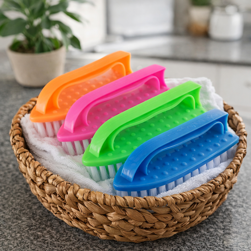 Escova de Limpeza - para lavar roupas, tênis, tapete, jeans-Cabo Anatômico - Cores