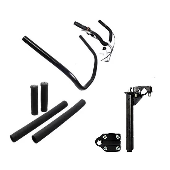 Kit Guidão Beach praiana caiçara + Manopla Espuma + Mesa Cross Sem Expander para bike bicicleta aro 20 24 26