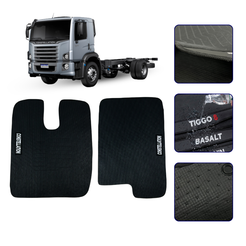 Tapete Emborrachado Para Caminhão VW Constellation 2 Peças Dianteiras Premium