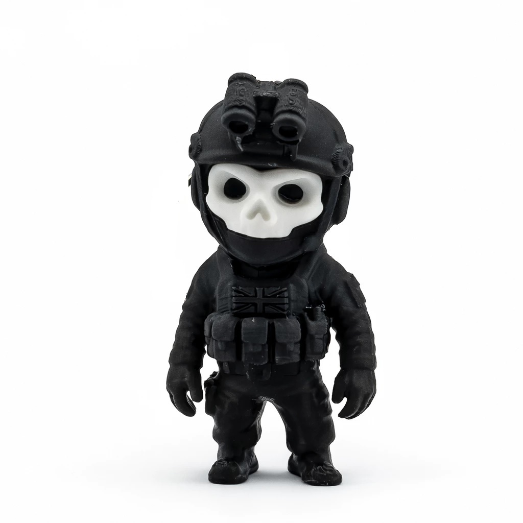 Miniatura Gamer Ghost Call of Duty – Boneco Decorativo para Gabinete e Setup 10cm