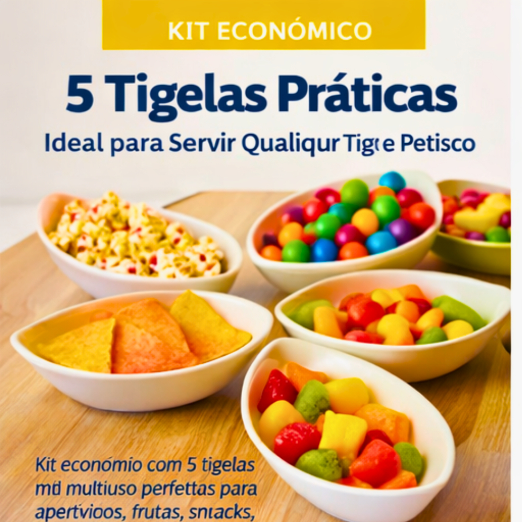 Kit 5 Tigelas Petiscos E Caldos 400ml - Jogo Vasilha Plástica Reforçada