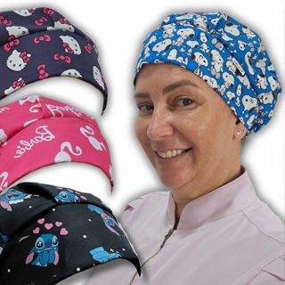 Touca Cirurgica Feminina Com Elástico Gorro Personagem Confortavel em Oferta na Shopee