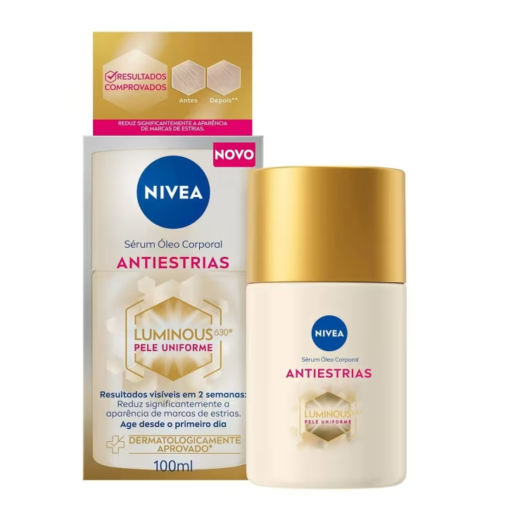Nivea Luminous 630 Sérum Óleo Corporal Antiestrias 100ml, Reduz Marcas De Estrias, Hidratação 48h