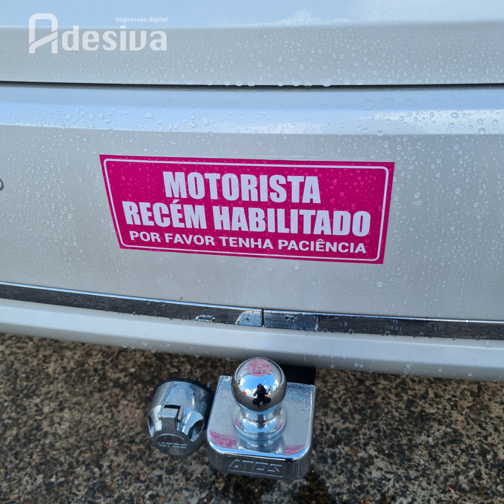 Adesivo Divertido em Vinil para Carro - Motorista Recém Habilitado Por Favor Tenha Paciência 25x10cm em Oferta na Shopee