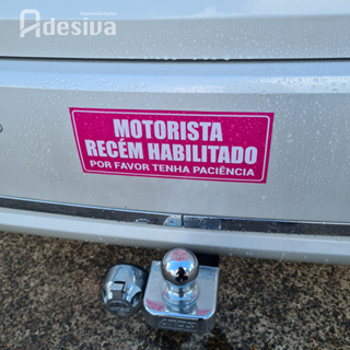 Adesivo Divertido em Vinil para Carro - Motorista Recém Habilitado Por Favor Tenha Paciência 25x10cm em Oferta na Shopee