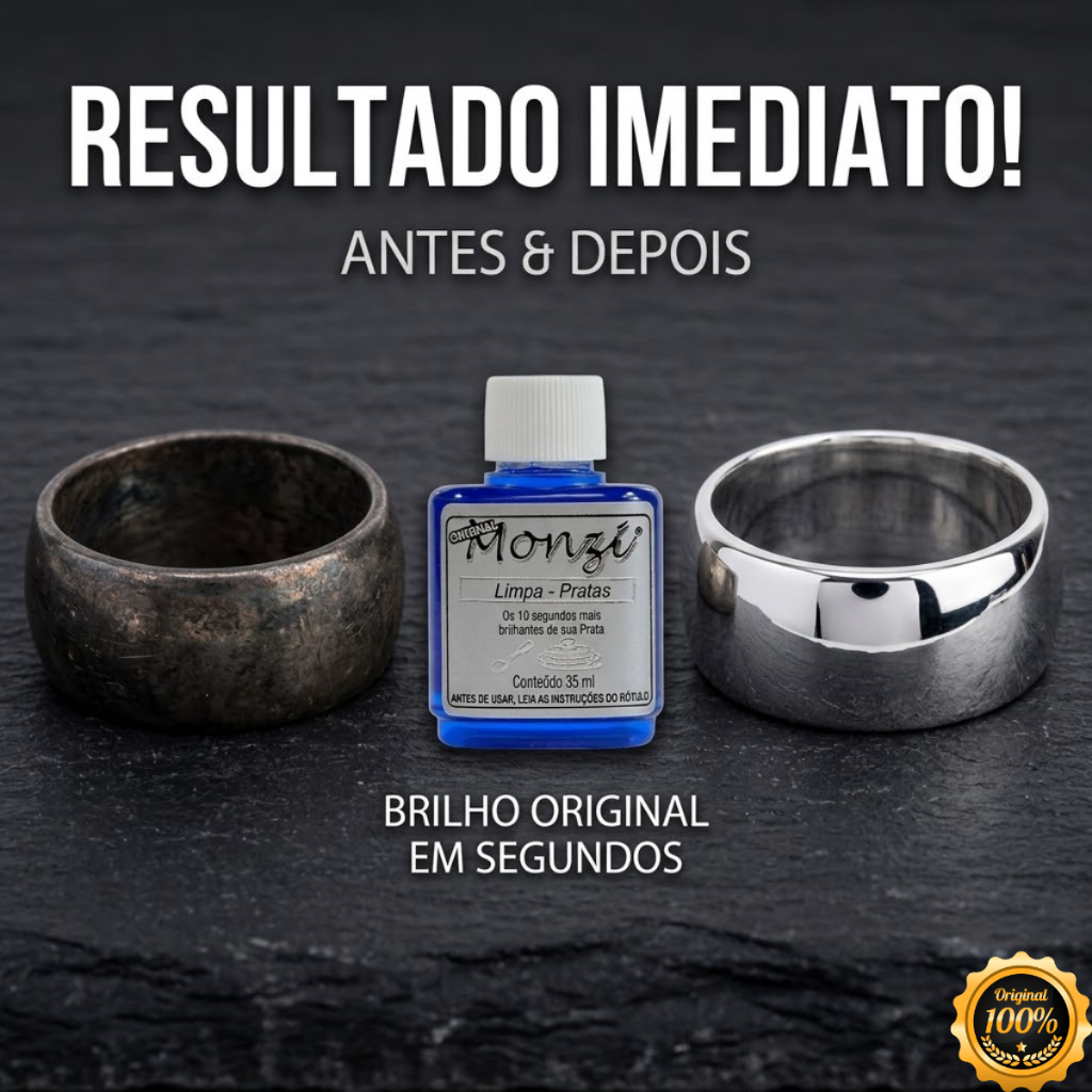 Limpa Prata Monzi 35ml Pronta Entrega Limpa joias e Objetos Decorativos 100% Original