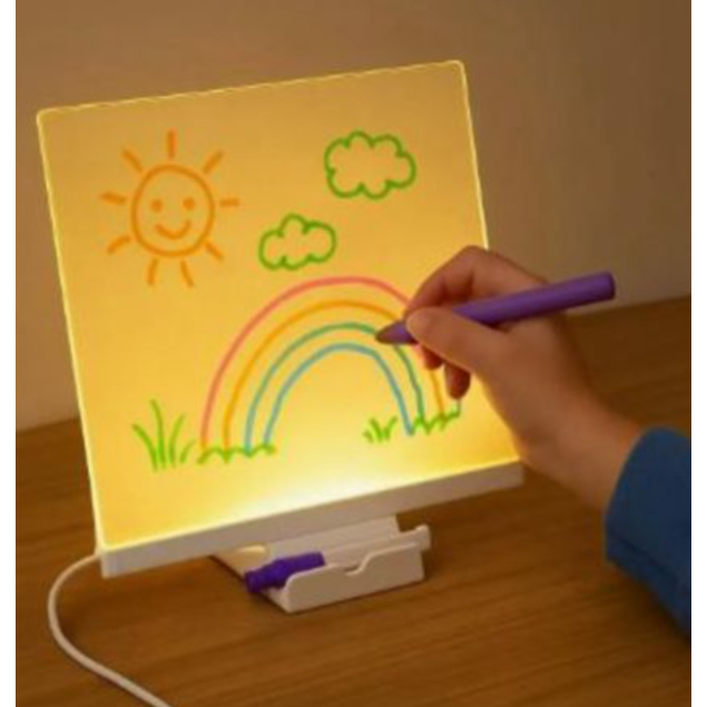 Luminária Led 3D Escrever e Desenhar Lousa de Acrílico Mágica