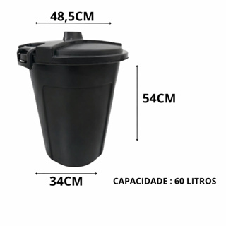 Cesto Lixeira Grande 60L com tampa trava – Robusta, Funcional e de Alta Qualidade em Oferta na Shopee