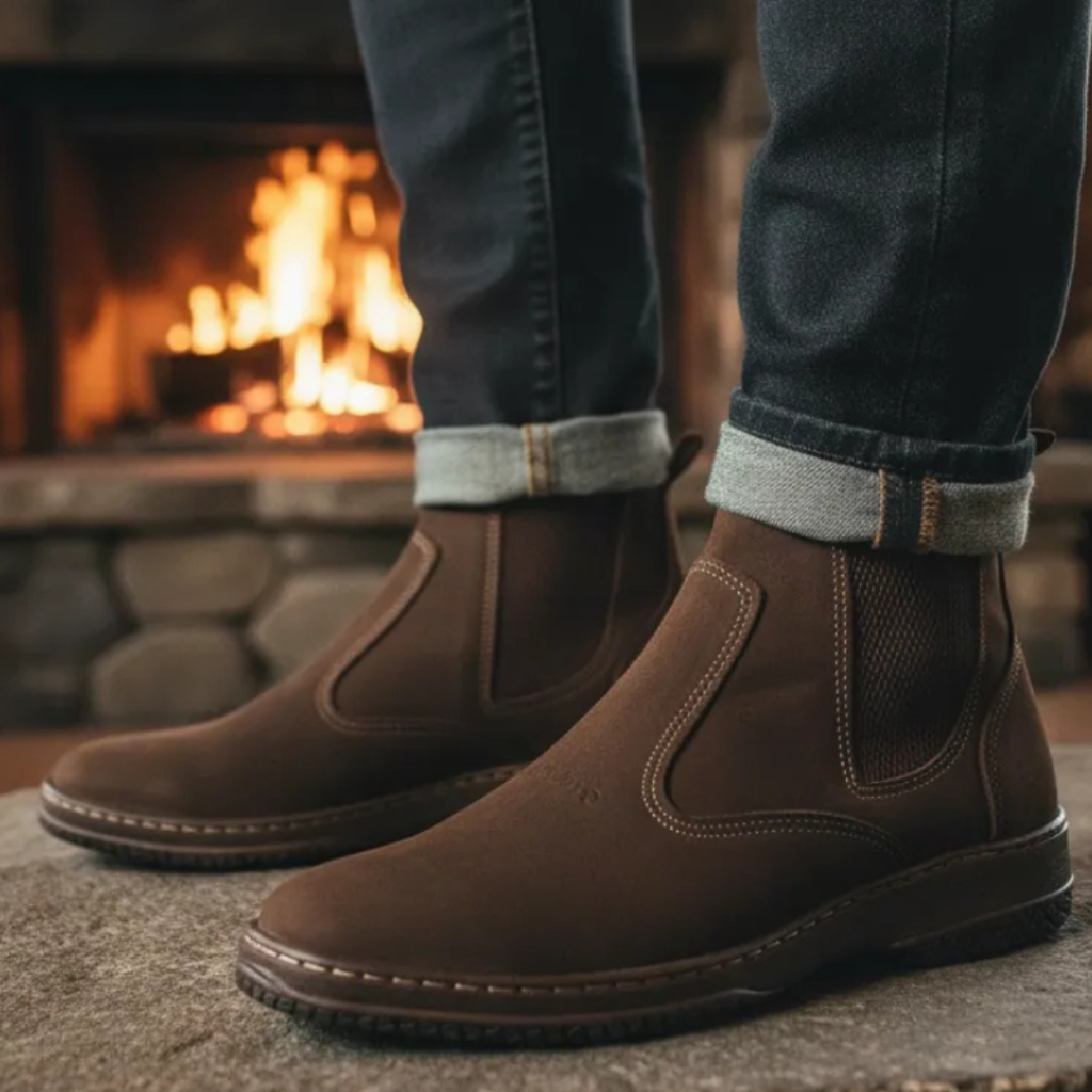 Bota Masculina Estilo Country Casual Social Botina Gomeira de Luxo Solado Costurado Leve Macia 2420