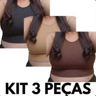 Kit 3 Top Cropped Nadador Curve Plus Size G1 G2 G3 e G4 G5 G6  Grosso Fitness em Oferta na Shopee
