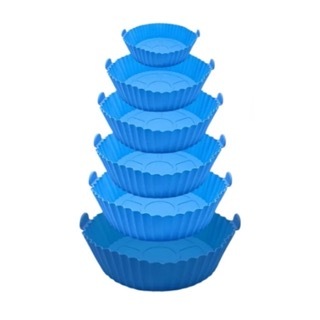 Kit 6 Forma de Silicone para Fritadeira Air Fryer com Alça Antiaderente Cozinha Casa