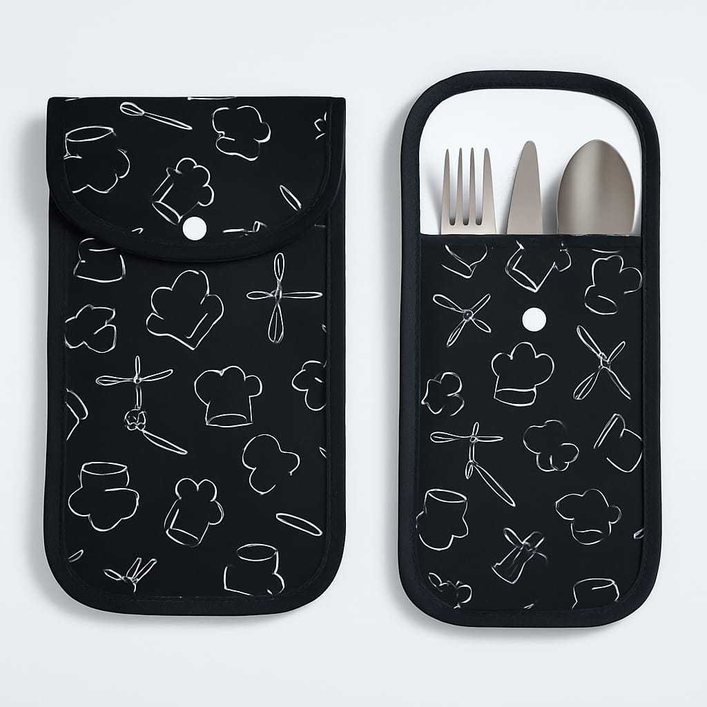 Porta Talheres Estojo de Tecido, Portátil, Acabamento Interno Impermeável em Oferta na Shopee
