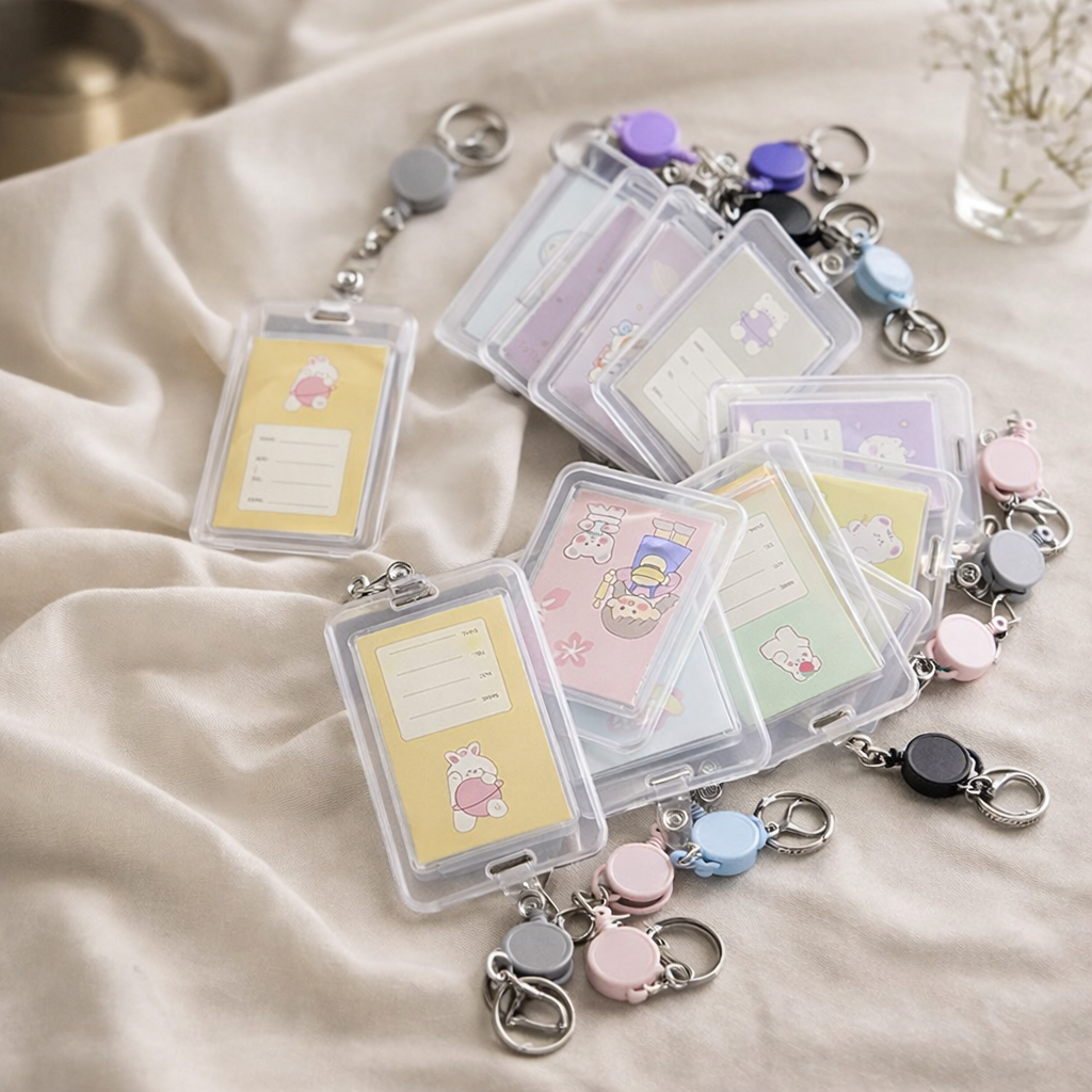 Porta Crachá Retrátil com Capinha Protetora e Chaveiro – Prático e Funcional 7496