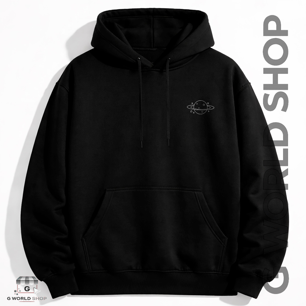 Moletom Com Capuz Planeta Planetinha Saturno Astronomia Blusa de Frio Canguru Flanelado Adulto e Infantil