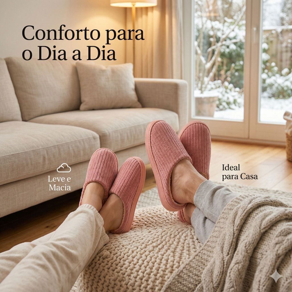 Pantufa Aberta Unissex Confortável Macia Antiderrapante Leve Flexível Uso Doméstico Inverno