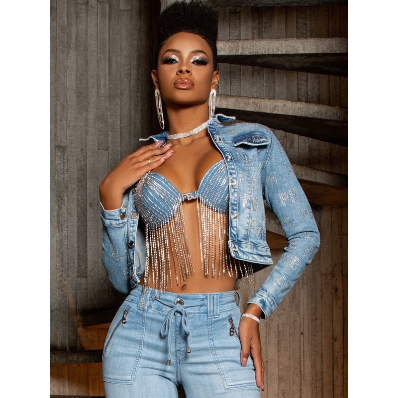 Jaqueta Feminina Pit Bull Jeans Original Ref 65096