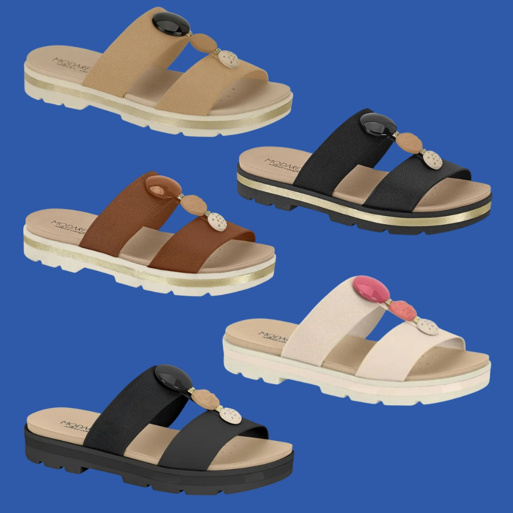 Tamanco Feminino Modare Flat Chinelo Ortopedico Confortável Casual Original 7132.138 em Oferta na Shopee