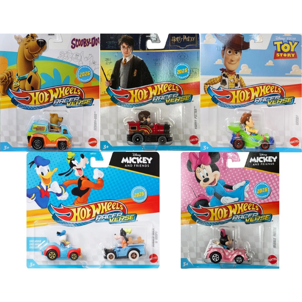 Hot Wheels Racer Verse Racerverse Goofy Pateta Woody Disney Marvel Spider Man Rey Judy Capitão América Scooby Venon