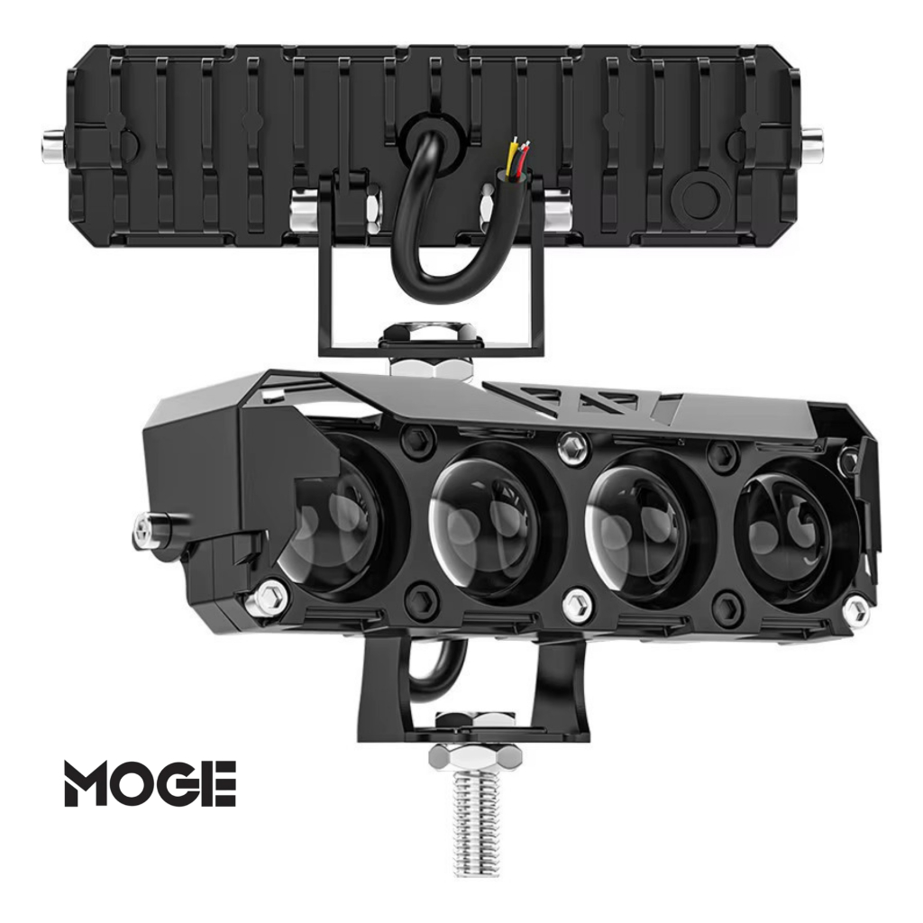 Farol Auxiliar LED Lupa 4 LEDs 70W Dupla Cor Branco Amarelo | IP67 Universal em Oferta na Shopee