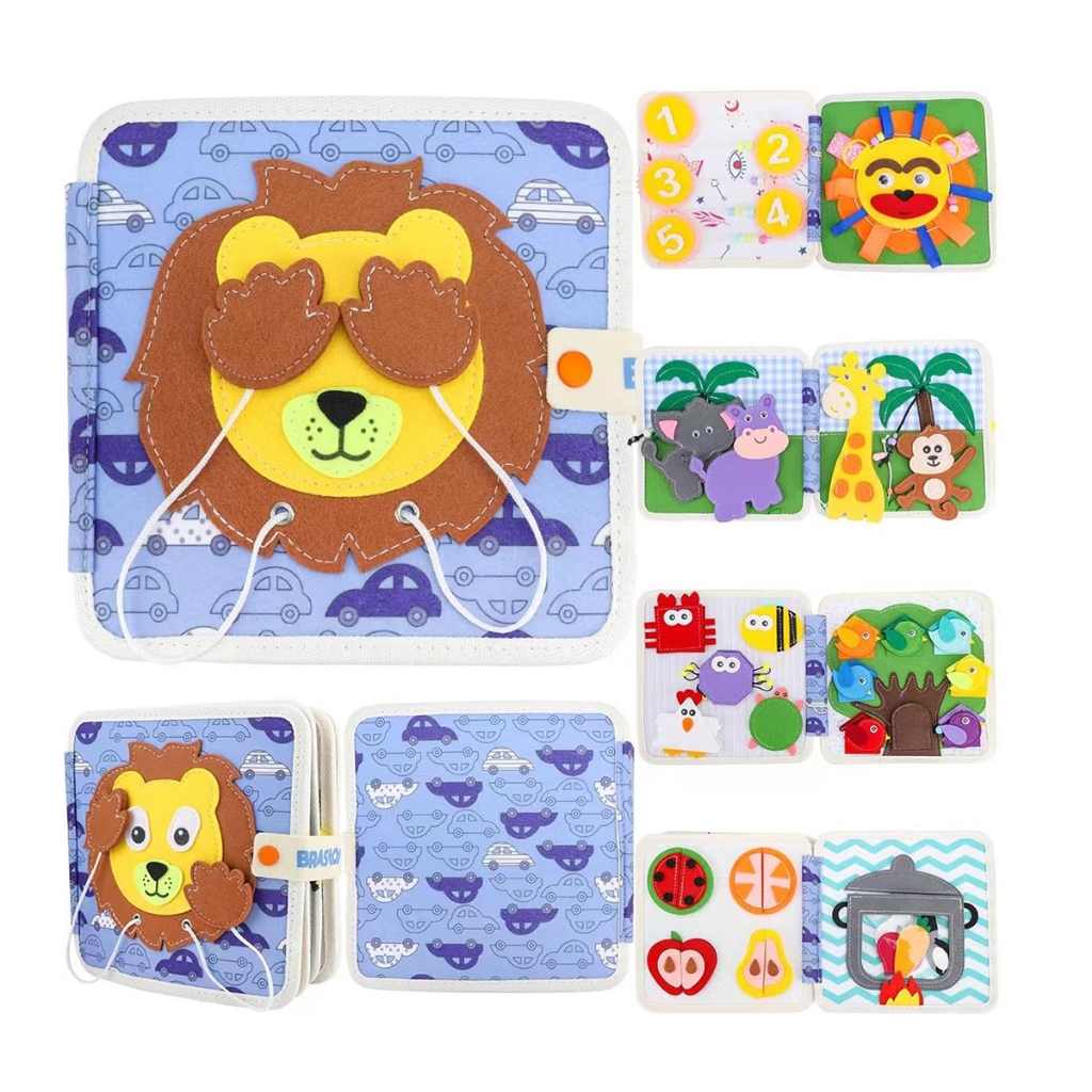 Montessori Livros Silenciosos Para Crianças, Soft Activity Busy Book,Felt Cloth Book, Toy Viagem Sensorial Com Atividade
