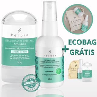 Kit Desodorante Kristall 60g + Spray de Melaleuca Herbia Kristall em Oferta na Shopee