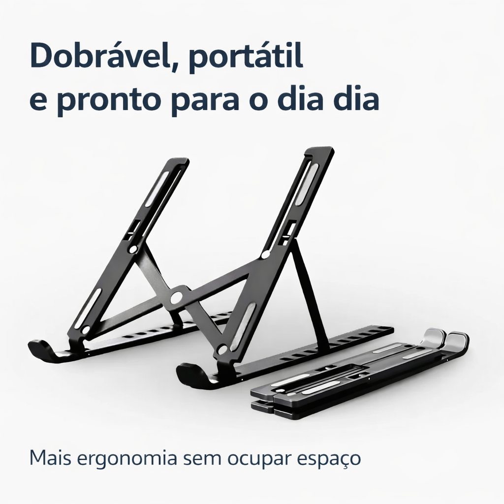 Suporte Ergonômico para Notebook Ajustável Dobrável Portátil 10 Níveis Antiderrapante