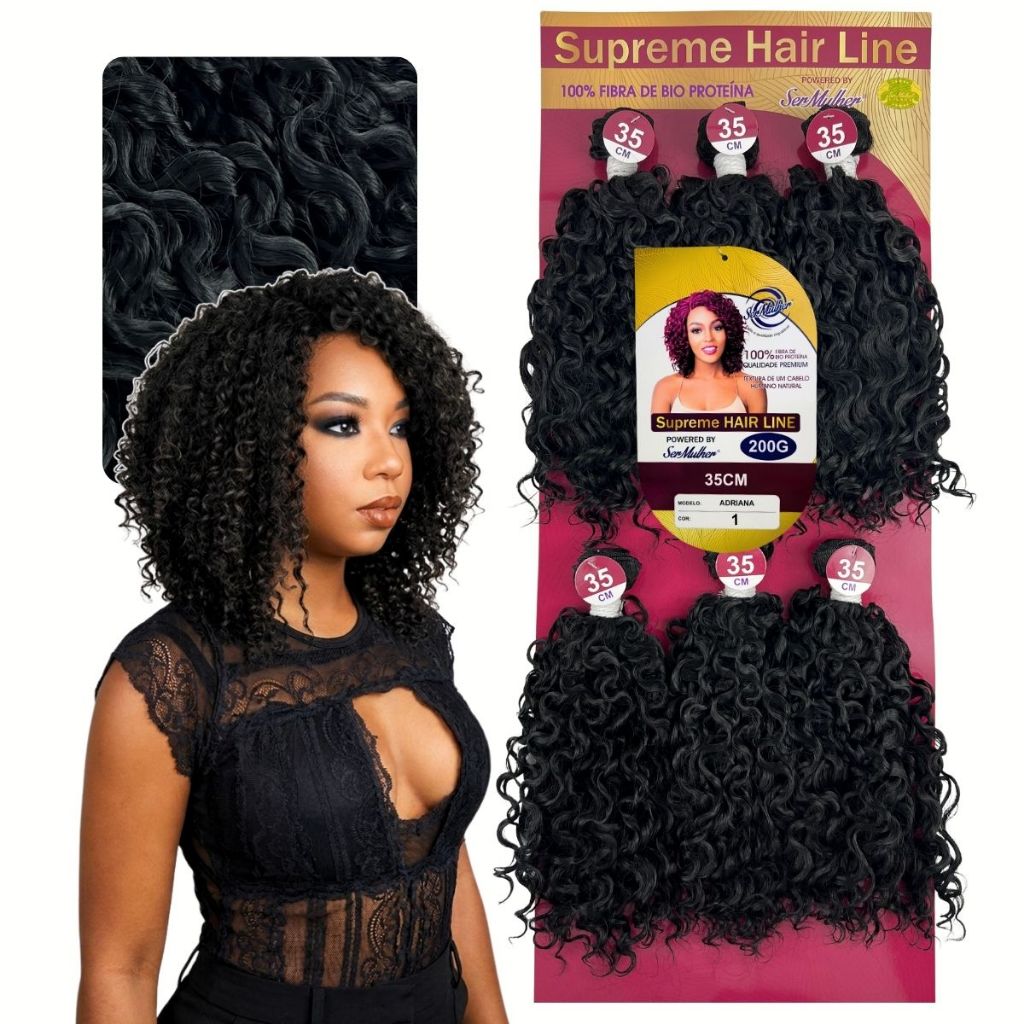 Aplique Cabelo Cacheado Orgânico Ser Mulher Adriana 35cm Fibra Bio ProteÍna Entrelace