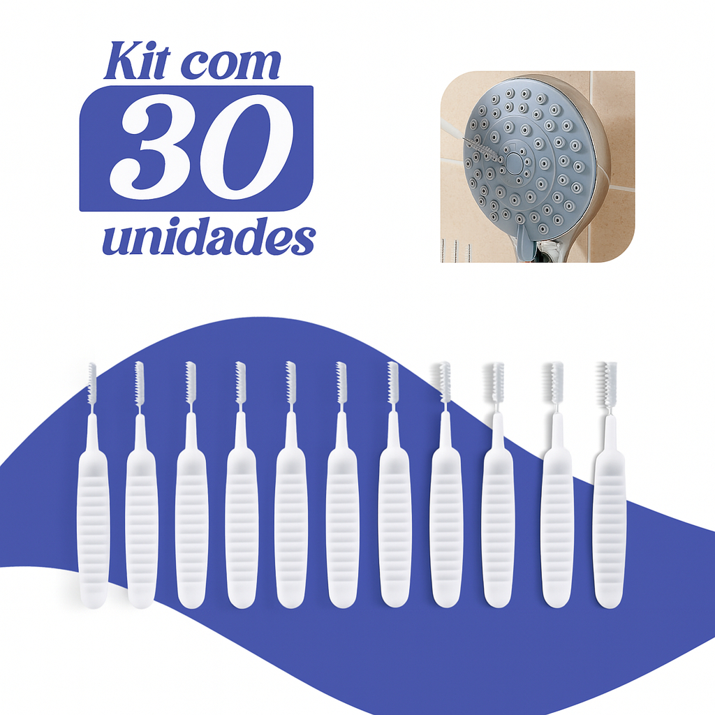 Kit 30 Escova Desentope Chuveiro Mini Limpador Celular Multifuncional