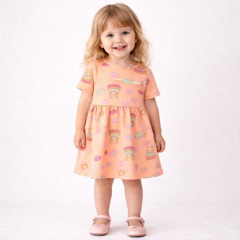 Vestido Bebê Menina Malwee Kids Unicornio Cotton 12 a 24 Meses Vestido Infantil Confortável