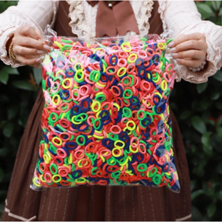 100 Peças Faixas De Cabelo Elásticas Fofas Para Meninas Mini Tiara De Nylon Colorida Acessórios De Rabo De Cavalo em Oferta na Shopee