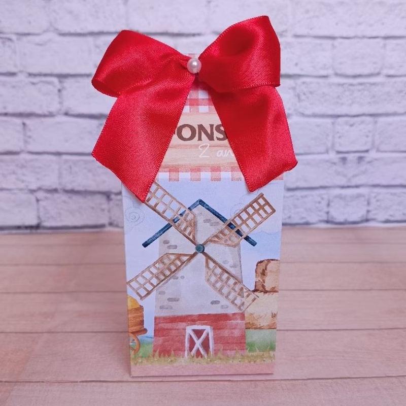 Caixa Milk FAZENDINHA vermelha - Caixinhas personalizadas Lembrancinhas para Festa Aniversário