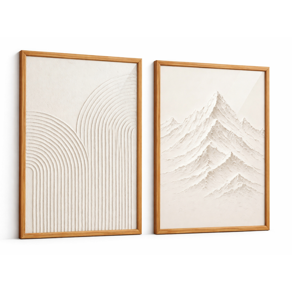 Quadros Decorativos Estilo Pintura 3D Espatula Com Moldura Clean Home Decor