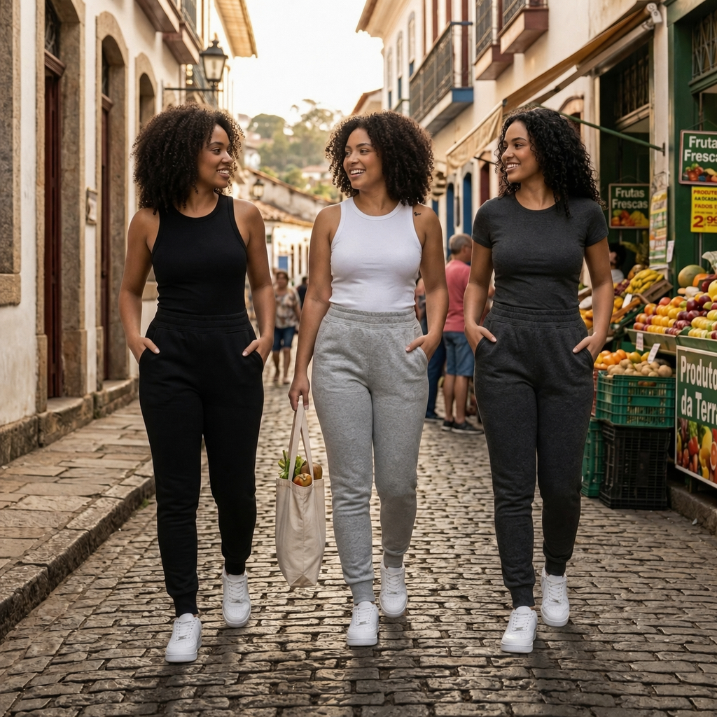 Calça Feminina Moletom Leve Confortável PP ao EG Calça Moletom Masculina Leve Para O Dia a Dia