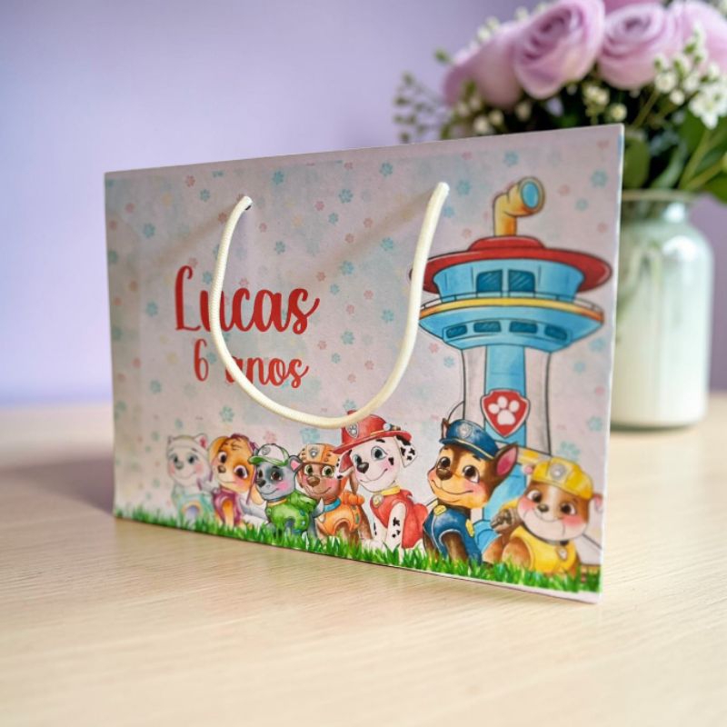 Sacolinha Personalizada | Sacolinha Patrulha canina | Lembrancinha | Aniversário Menino - PEGUE E MONTE