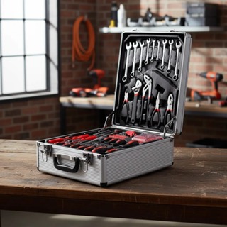 Maleta Kit Completo Jogo Ferramentas Manuais Alumínio Prateado Cinza Conjunto 186 Pçs Pronta Entrega em Oferta na Shopee