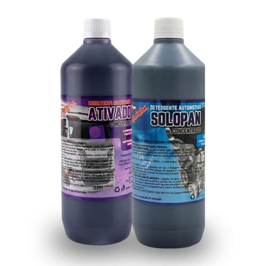 Kit Limpeza Automotiva Intercap e Solopan Desengraxante Desincrustante Concentrado Limpeza Pesada 1L