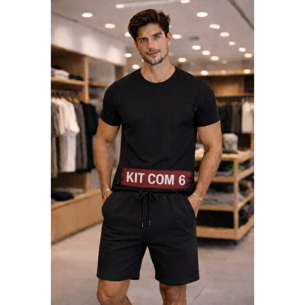 Kit 6 Bermudas Moletinho Masculina Premium Confortável Casual Academia Treino Dia a Dia Com Bolsos